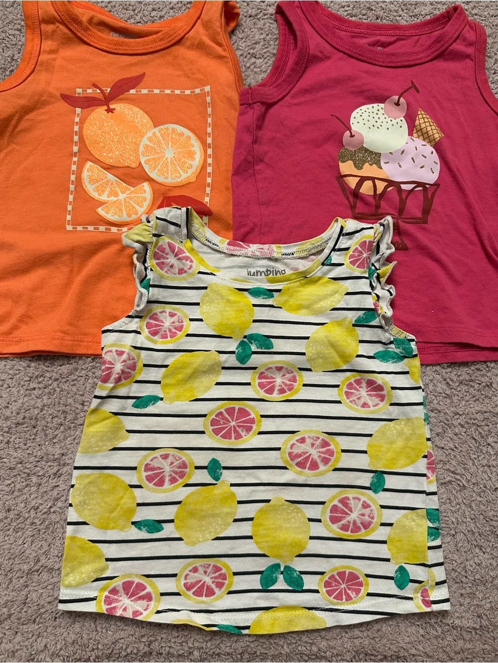 🍋 Cat & Jack & Jumping Beans 3PC Summer Tank Bundle 18M 🍦